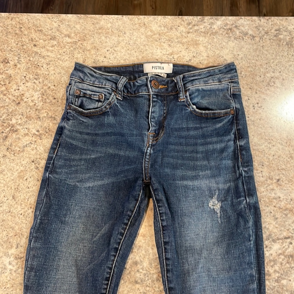 Pistola skinny jeans - medium blue distressed